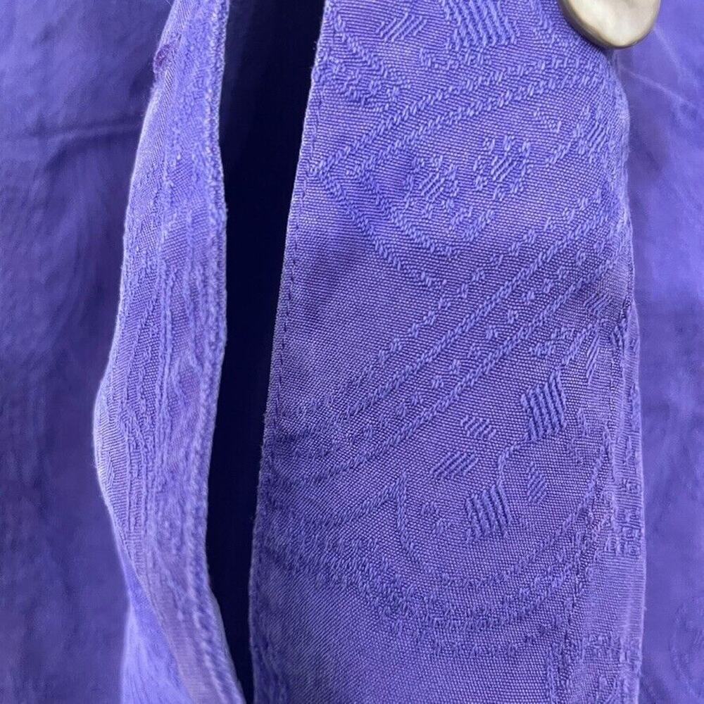 Chico's 100% Silk Shell Button Shirt Top Shacket Purple Texture Size 2 (M 12/14) - Picture 8 of 9